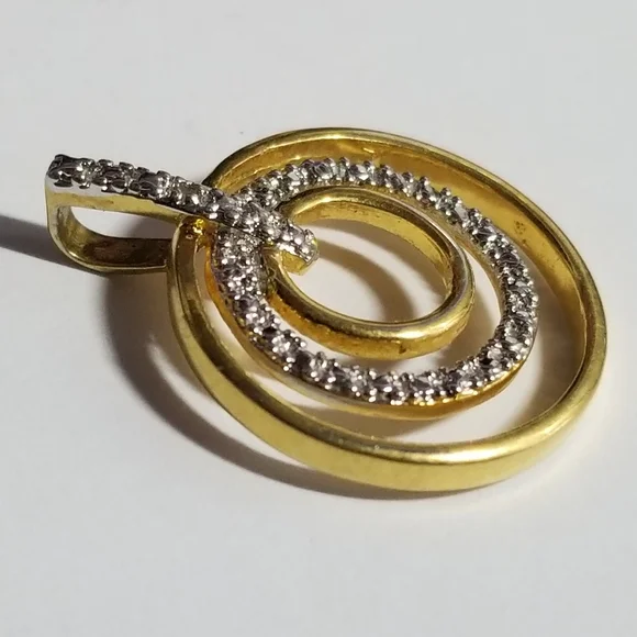 Circles pendant Sterling Silver 925 HAN Thailand gold concentric - Picture 6 of 10